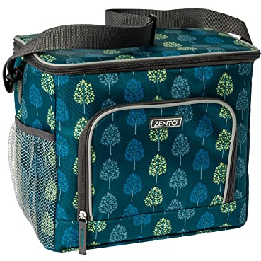 Zento Woodland - Nevera con capacidad de 16 litros, 6 horas, capacidad para hasta 24 latas, diseño de rayos solares, forro aislante y tela antidesgarros que mantiene tus aperitivos frescos para