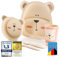 all Kids United® todos los juegos de vajilla de plástico para niños Juego de vajilla de 5 piezas con motivos de animales; taza, bol, plato, cuchara y tenedor para niños (Oso polar)