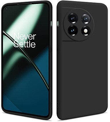 HSP Hülle für OnePlus 11 5G, Silikon Handyhülle, Dünn Case, Slim, Schwarz | Kameraschutz, matt, passgenaue Aussparungen, erhöhte Ränder, Handy Schutzhülle, Silikonhülle, Phone Cover, Silicone