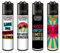 Clipper® 4er Slogan #49 Collection Lighter Flints Feuerzeug + 2 Sticker