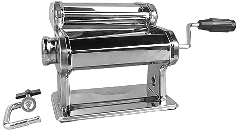 Handkurbel-Nudelmaschine, Edelstahl-Teigwalze, Nudelmaschine, 7 Stärkeeinstellungen, Glänzende Oberfläche