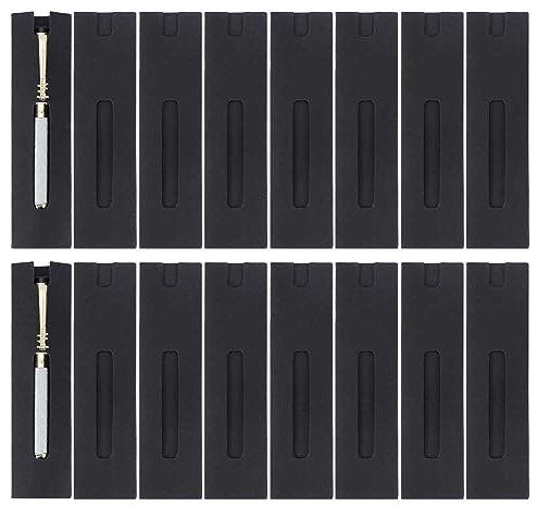 nbeads 50 Stück Schwarze Stifthüllen mit Fenster, Stifthalter Füllfederhalter Verpackungsbox mit Fenster für Füllfederhalter Schule Bürobedarf, 15.5x4cm