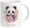 GRAZDesign Tasse Panda Blumen mit Name personalisiert Namenstasse Kindertasse Kaffeebecher Pandabär Keramik 330ml