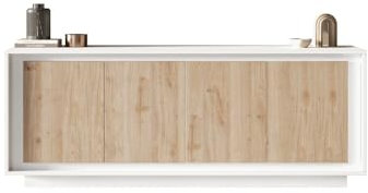 Web Convenienza Madia con 4 Ante Made in Italy – Credenza Contenitore Collezione Sky per Soggiorno Cucina Ingresso Sala da Pranzo Mobile Design Moderno Originale - Bianco Laccato Opaco/kadiz