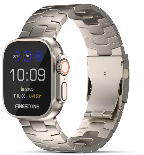 FiNESTONE Cinturino in titanio per Apple Watch Ultra e Ultra 2: cinturino regolabile in titanio da 49 mm, leggero per iWatch Apple Watch ULTRA 2 e ULTRA 49 mm
