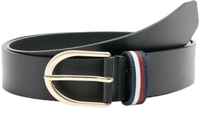 Tommy Hilfiger Damen Gürtel Casual 3,5 cm aus Leder, Schwarz (Black), 80 cm