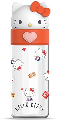 Roffatide Cartoon KT Cat plastique tasse bouteille portable tumbler voyage tasse plastique Shaker bouteille droite boisson tasse eau Rail bouteille Portable Anti - fuite