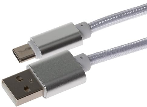 Maplin USB C to USB-A Cable Braided 15W, 0.25m, Charging and Syncing, for Apple MacBook, iPad Pro, iPad Air, iPhone 15, Samsung Galaxy phones, Microsoft Surface, Google Pixel and more