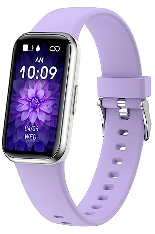 Fitnessuhr Damen Herren Schmal Blutdruckmessung Schlaftracker Gesundheitsuhr Uhr mit Schrittzähler Damen Smartwatch Android IOS Fitness Tracker ohne App und Handy Pulsuhr Laufuhr Sport Fitnessarmband