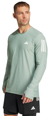 adidas Men's Own The Run Long Sleeve T-Shirt, Silver Green, Large Tall