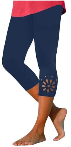Uwdiohq Sale Angebote Blitzangebote Capri-Leggings Für Damen Hohe Taille Dehnbar Hose Yoga-Sport-Leggings Geknöpft Knielang Sommer-Caprihose Sweatpants Nahtlose Leichte Wo Sale Angebote Bestellung