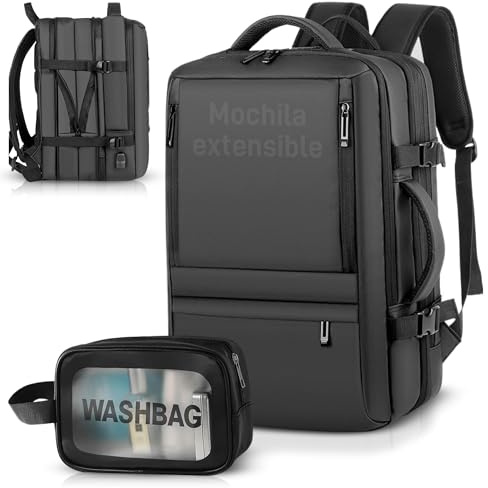 Mochila ordenador viaje 40x20x30, vueling,Mochila de trabajo mujer/hombre, mochila portatil con USB,Impermeable, equipaje de mano,cabina, Backpack travel PortatilNegocio Trabajo Diario y Escolares