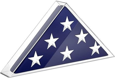 Acryl-Gedenkflaggen-Box, Shadowbox-Vitrine, Mehrzweck-Flaggenetui, Glas-Hochzeit, Dreieck-Flaggenhalter, Acrylmaterial, Flaggenetui, Organizer für Rentner und Veteranen