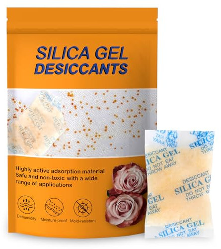 50g*20 Silicagel Regenerierbar Beutel Kieselgel Trockenmittel indikator Luftentfeuchter zur Feuchtigkeitsabsorber Trocknen und Feuchtigkeitsabsorption