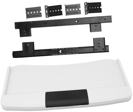NUOBESTY 1 Set Slide Keyboard Tray Under Desk Mouse Tray Keyboard Drawer Pull Out Keyboard Tray Desk Mount Keyboard Tray Drawer Slide Out Keyboard Tray Drawer Slides White Stainless Steel