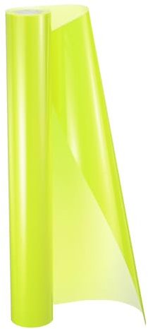 sourcing map HTV Heat Transfer Vinyl 11.8 x 15ft Roll PU Fluorescent Yellow Iron on Vinyl for All Cutter Machine, Easy to Cut & Weed
