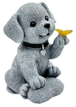 Baoblaze Hunde-Gartenstatue, Solar-Hundestatue für draußen, Garten-Rasen-Ornamente, Ornament für Hundeliebhaber, Solar-Hundefigur