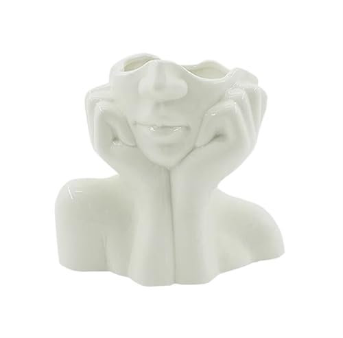 Blumenvase im nordischen Stil, Frauenkörper, halbes Gesicht, Blumentopf, Vase, Keramik, Kunsthandwerk, Schlafzimmer, Wohnzimmer, Schreibtisch-Dekoration(12CM)