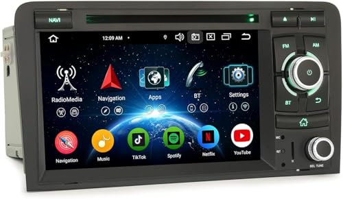 Android 16 8-Kern 4GB+64GB Autoradio Bluetooth GPS Navi für Audi A3 S3 RS3 RNSE-PU 7 Zoll IPS Touchscreen Unterstützt DVD Kabelloses CarPlay Android Auto DAB+ WiFi 4G Canbus DSP USB OBD2 Radio TPMS
