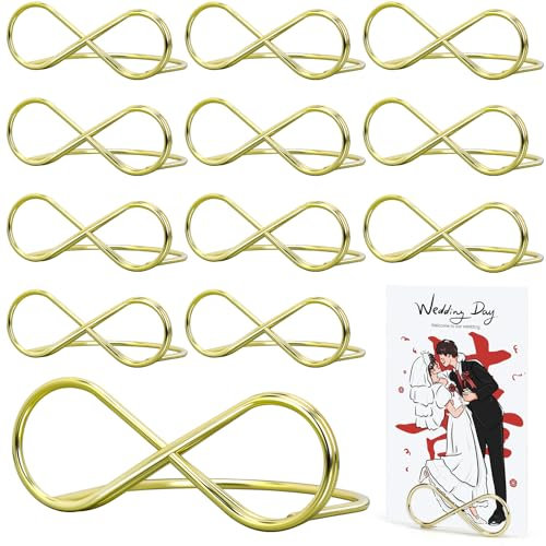 Joxessaien Hochzeit Tischkartenhalter Gold, 12 Stück Kartenhalter Tisch, Kartenaufsteller für Geburtstagsfeiern und Feiertagsfeiern