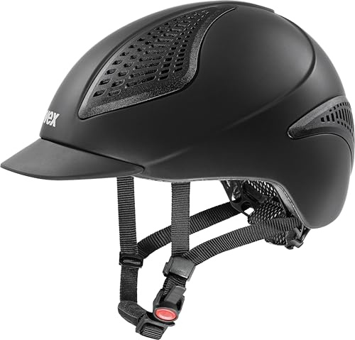 uvex exxential III – Casco de equitación Unisex Ligero – Ajuste de Talla Individual – Negro Mate L-XL