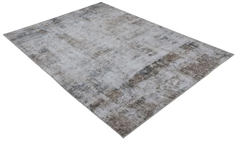 OBSESSION Teppich Posh 302, Modernes Design, 12 mm Höhe, Polyester-Baumwolle, Taupe, Rechteckig (160 x 230 cm)