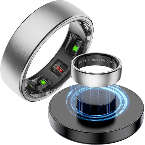Smart Ring Fitnessring Smartringe für Herren Damen Ring Schlaf Herzfrequenz SpO2 Stress Frauen-Gesundheits-Tracker Aktivitätstracker IP68 Wasserdicht Gestensteuerung Schrittzähler Android iOS