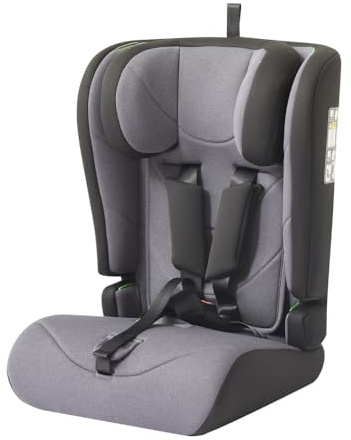 Mobelys Auto Kindersitz 76-105 cm bis 18 kg ab 15 Monaten, ECE R129 i-Size Booster Seat 100-150 cm - 12 Jahre, mit Abnehmbarem Bezug, Extra Kopfpolsterung, Verstellbare Gurte, Dunkelgrau
