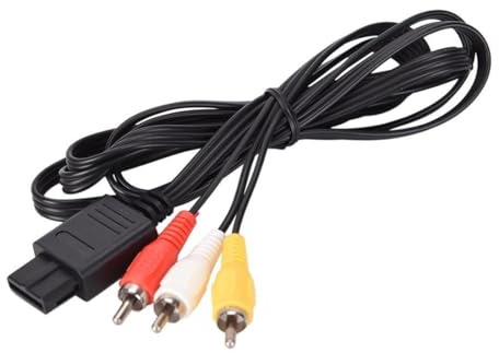 YOFDAL Cable de audio y vídeo RCA compatible con N64 y otros modelos, Gamecube, cable de audio estéreo AV y vídeo para consola de juegos, calidad de imagen clara, 1,8 m