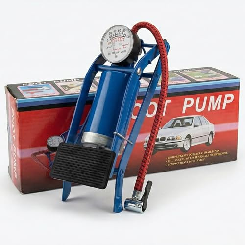 Aspect Foot Pump with Pressure Gauge, Compact Heavy duty For Car Tyres Pressure Gauge