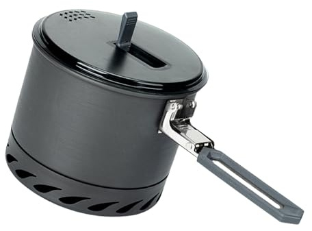 Tmboryuu Outdoor Wärmetauscher, Camping Kochtöpfe mit winddichtem Boden, Rucksack Herdtöpfe für Rucksackreisen, Wandern, leichtes Camping Kochgeschirr, winddichter Kochtopf