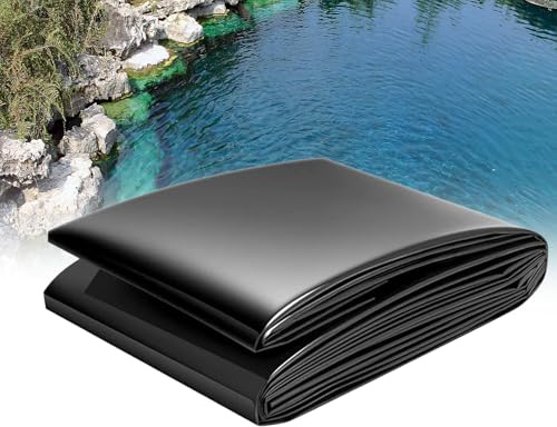 qodxcrfv Teichfolie, Teichfolien Zuschnitt Schwarz HDPE Gartenteich, Extra Starke Teichplane Mit Hoher Dichte & UV-Schutz, Perfekt Für Dauerhafte Gartenteiche Und Hochbeete
