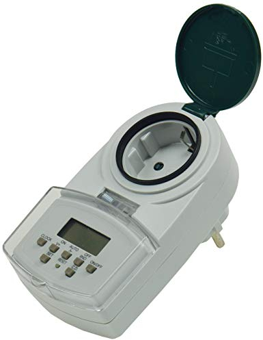 ChiliTec Digitale Wochenzeitschaltuhr mit Countdownfunktion Elektronische Schaltuhr 230V Steckdose Für den Außen- und Innenbereich IP44 max. 2000W / 8,7A