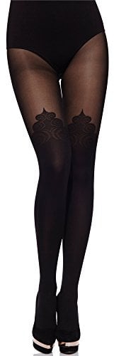 Merry Style Collant Donna con Effetto Ottico Calze Overknee Collant Donna Fantasia MS 389 60 DEN (Nero, S)