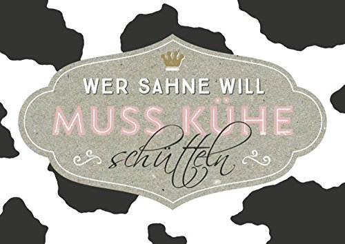 DeCoArt... Set 3 Postkarte Wer Sahne Will muss Kühe schütteln 15 x 10,5 cm bunt