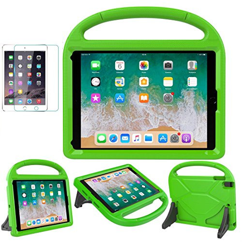Suplik Kids-Proof Support Coque de Protection Antichoc avec poignée et Protection d'écran New iPad 2017 / iPad Air/Air 2 Green