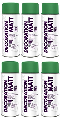 Deco Color 6er Sparpack DC Lackspray matt 400ml nach RAL freie Farbauswahl (6 Dosen in minzgrün MATT RAL 6029)