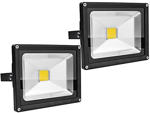 Greenmigo 2x 10W 20W 30W 50W 100W 150W 200W 300W LED Fluter Strahler Gartenlampe Kaltweiß Licht mit Silbergrau Aluminium Gehäuse Wasserdicht IP65 85-265V