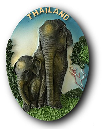 Elefant Thailand Kühlschrankmagnet 3D Tourist Souvenirs Aufkleber, Harz Handwerk Thailand Kühlschrankmagnet Home & Kitchen Dekoration aus China