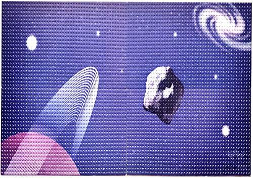BiDaWay Classic Baseplates - Compatible Brick Base - 4 Large Space, Star, Blue Universe Design Building Board set