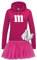 Hoodie M&M + Tüllrock Karneval Gruppenkostüm Schokolinse 9 Farben Damen XS-2XL Mundm Fans Tanzgruppe Fasching Verkleidung Rosenmontag, Größe:M, Farbe:pink - Logo weiss (+Handschuhe weiss/Tütü pink)