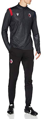 Macron Bfc M20 Staff Training 1/4 Zip Tuta Nerm/Ros/NAV Ml SR, Ufficiale Bologna FC 2020/21 Uomo, Nero, S