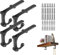 ChasBete Heavy Duty Shelf Brackets & Supports, Black Shelf Bracket with Hook, Rustic Iron Brackets for Shelves 15*8.5 cm - 4 Pcs