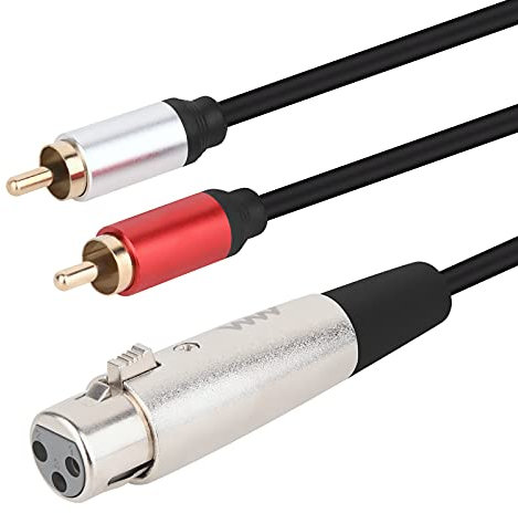 innov8 XLR Female to Dual Phono RCA Male Plug Y Splitter Cable for Speaker Condenser Mic Mixer AMP - 1 XLR to 2 RCA 1m
