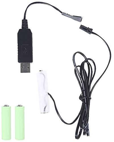 KERDEJAR TINGLI LR6 3AA 4.5V Power Supply Replace,USB Battery Eliminator 3pcs 1.5V Batteries,Battery Eliminate Cable for Clock Toys Holiday Lights Fan LED(Detachable)