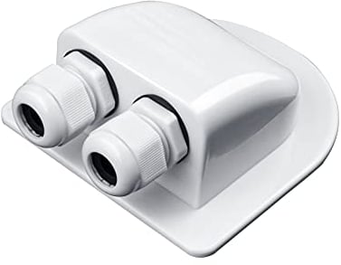 Solar Double Cable Entry Gland, Waterproof Solar Photovoltaic Plastic Bracket Curved Cable Connector ABS Dual Cable Entry Housing for Solar Panels of RV, Caravan Boat
