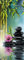 A.Monamour Sticker Porte Autocollant Poster De Porte 3D Pierre De Spa Noir Fleur Rose Et Bambou sur l'eau Zen Vinyle Affiche De Porte Sticker Mural Papier Peint Art Décor 90 x 200 cm