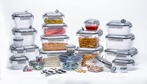 MyChoice Clip & Lock Premium Quality Leakproof Airtight Food Containers 52Pc/26 Sets Dishwasher, Microwave, Freezer Safe, Steam Vent,BPA & Phthalate Free, 40 Reusable Labels & Marker