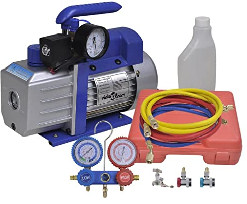 Tidyard 2-Wege-Verteiler Vakuumpumpe Manifold Gauge Set Klimaanlage Kältemittel Aufladeschlauch mit Messgerät Geeignet für Kältemittel R134a, R22, R12 und R502
