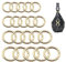 XCSJ 20 Pcs Karabinerhaken Rund 20mm 25mm 30mm 35mm Sehr Robust Zinklegierung Runde Karabiner O-Ring Karabiner Karabinerring Federöffnung Für Rucksack Schlüsselanhänger Tasche Diy(Gold)